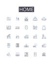 Home line icons collection. House, Dwelling, Residency, Abode, Habitat, Residence, Domicile vector and linear Royalty Free Stock Photo