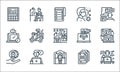 home line icons. linear set. quality vector line set such as disturbance, stay at home, save money, priority, freelance,