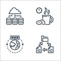 Home line icons. linear set. quality vector line set such as file sharing, internet, coffee break Royalty Free Stock Photo