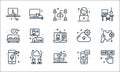 Home line icons. linear set. quality vector line set such as hire, wifi, audio, revision, transfer, rest time, cloud, girl, desk