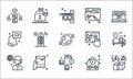 home line icons. linear set. quality vector line set such as order, memory card, support, fitness, envelope, notification, online