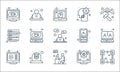 home line icons. linear set. quality vector line set such as sharing file, working at home, video player, computer, webcam,