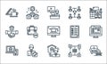 home line icons. linear set. quality vector line set such as sofa, working at home, checking, file upload, working at home,