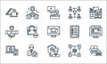 home line icons. linear set. quality vector line set such as sofa, working at home, checking, file upload, working at home, Royalty Free Stock Photo
