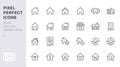 Home line icons set. House, residential building, homepage, property mortgage minimal vector illustrations. Simple flat Royalty Free Stock Photo