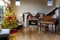 Home living room decorated for the Christmas or New Year holiday Royalty Free Stock Photo