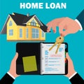Home loan application concept, mortgage, flat design, vector illustration Royalty Free Stock Photo