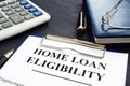 Home loan eligibility documents and glasses. Royalty Free Stock Photo