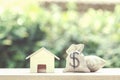 Home loan, mortgages, debt, savings money for home buying concept Royalty Free Stock Photo