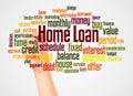 Home Loan word cloud and hand with marker concept Royalty Free Stock Photo
