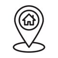 Home location, address, house, pin fully editable vector icon Royalty Free Stock Photo