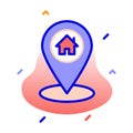 Home location, address, house, pin fully editable vector icon Royalty Free Stock Photo