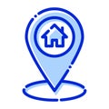 Home location, address, house, pin fully editable vector icon Royalty Free Stock Photo