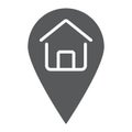 Home location glyph icon, real estate and home Royalty Free Stock Photo