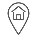 Home location line icon, real estate and home Royalty Free Stock Photo