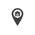 Home location marker icon vector