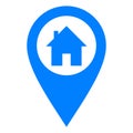Home and location pin as vector illustration Royalty Free Stock Photo