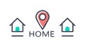 Home Location Pin Icon for Map Navigation, vector design Generative AI Royalty Free Stock Photo