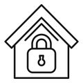 Home lock access icon outline vector. Secure stop theft Royalty Free Stock Photo