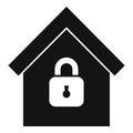 Home lock access icon simple vector. Secure stop theft Royalty Free Stock Photo