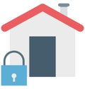 Home Lock Color Isolated Vector Icon that easily can be modified and edit. Royalty Free Stock Photo