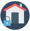 Home Lock Color Isolated Vector Icon that easily can be modified and edit. Royalty Free Stock Photo