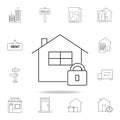 home lock Icon. Set of sale real estate element icons. Premium quality graphic design. Signs, outline symbols collection ic Royalty Free Stock Photo