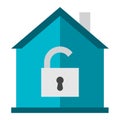 Home lock icon vector. Royalty Free Stock Photo