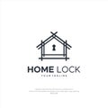 Home Lock Logo Design Set of finger print, fingerprint lock,House key, secure security logo icon illustration Royalty Free Stock Photo