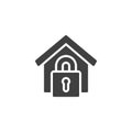 Home lock vector icon