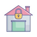 Home lock  Vector Icon which can easily modify or edit Royalty Free Stock Photo