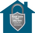 Home lockdown icon,sign or symbol, quarantine Royalty Free Stock Photo
