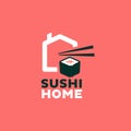 Home Sushi Logo Royalty Free Stock Photo