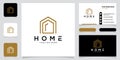 Home logo design real estate construction architecture and building logos with business card design Royalty Free Stock Photo