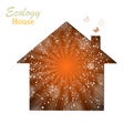 Home. Logo design template of house. Building vector silhouette. The concept of ecology, to save the planet. Eco friendly. Royalty Free Stock Photo