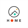 Home logo simple line art housing and interior property industry