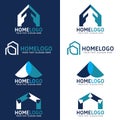 Home logo vector set design - Blue tone style