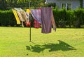 Home loundry drying in garden