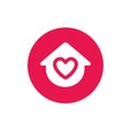 Home love logo vector, house with heart logo icon design, sweet home icon Royalty Free Stock Photo