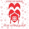 stay at home corona virus and love valentine
