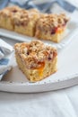 Home made apricot cake with sweet streusel Royalty Free Stock Photo