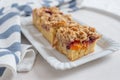Home made apricot cake with sweet streusel Royalty Free Stock Photo