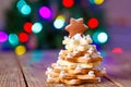 Home made baked Christmas gingerbread tree as a gift Royalty Free Stock Photo
