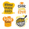 Home made bakery, culinary logotype set