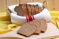 home made bread in a basket Royalty Free Stock Photo