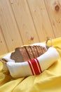 home made bread in a basket Royalty Free Stock Photo