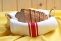 home made bread in a basket Royalty Free Stock Photo