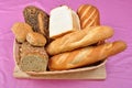 home made bread in a basket Royalty Free Stock Photo