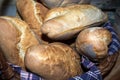 Home made bread in a basket Royalty Free Stock Photo