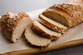 Home made bread on wooden table